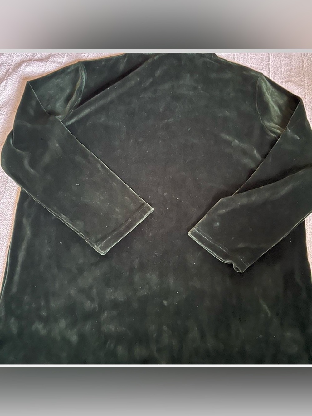 Jones Wear Dark Green Velvet Crewneck Sweatshirt